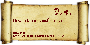 Dobrik Annamária névjegykártya